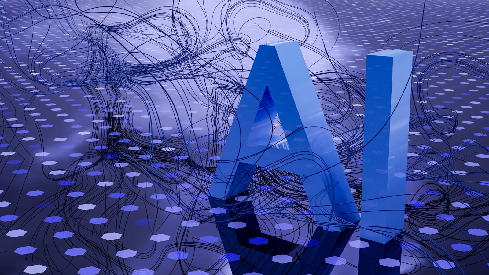 Abstract visualization representing AI agents, networks, and enterprise software.
